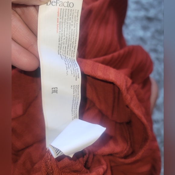 Defacto Woman Marine Fixture Women's Burnt Orange Rib Lined Dress - Picture 9 of 11